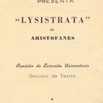 Program for the production, "Lysistrata"